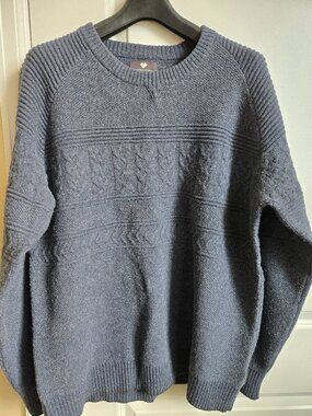 Obermeyer Mens Lambswool Sweater Blue XXL New No Tags